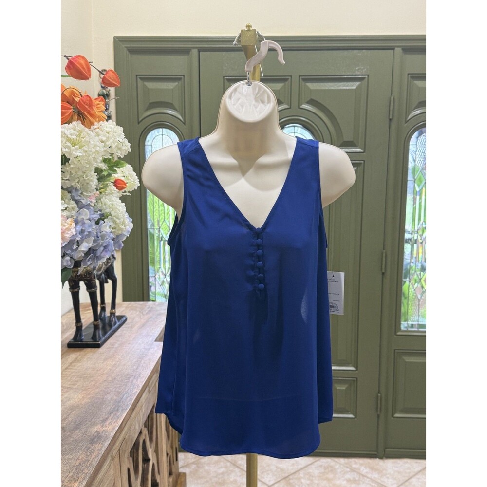 Apt. 9 Royal Blue Sleeveless V-Neck Blouse – NWT – Women's Petite XS